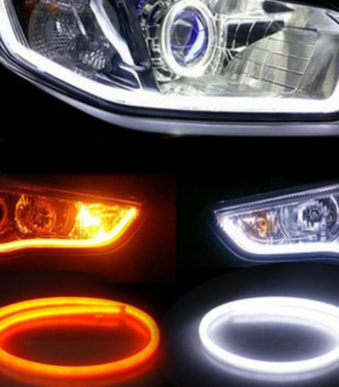 Силиконови LED DRL ленти за фарове с функция мигач, лайтбар